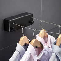 Séchoir à linge rétractable portable en ABS pour voyage, ligne de séchage pour vêtements, support mural