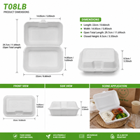 Boîte à lunch jetable en mousse à compartiment unique T08LB, boîte d'emballage pour hamburger, boîte à hamburger biodégradable pour la restauration rapide