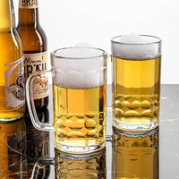 Vente en gros de mugs à bière classiques personnalisés de 17/40 oz, épais, résistants et incassables, verres à bière, verres à boissons gazeuses, verres à bière avec poignée