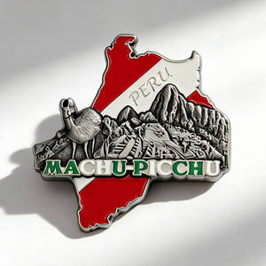 Proveedor de Imanes Personalizados para Refrigerador, Imán de Aleación de Zinc con Forma de Mapa de Machu Picchu, Perú, Regalo de Viaje - Product Image 3