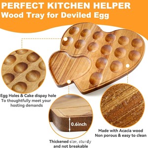 Bandeja de madera para huevos, tabla de cortar, bandeja expositora con múltiples compartimentos, dividida y fija para uso en cocina y refrigerador. - Product Image 5