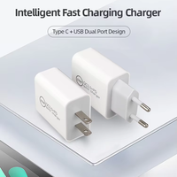 Cargador de Teléfono de Viaje al por Mayor, Adaptadores de Pared de Carga Rápida USB-C PD de 20W con Enchufe Americano, Cargador Portátil de 20W