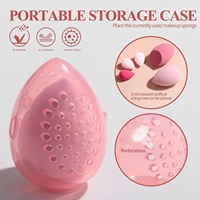 BS-MALL Ensemble de 25 outils de maquillage pour le visage, marque privée, éponge à poudre, ensemble de pinceaux de maquillage rose personnalisé avec support rotatif