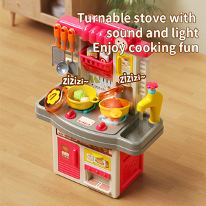 Little Chef Music Toddler Kitchen Food Toys Sizzling Kids Cooking Set para niños en edad preescolar Pretend Play Housekeeping Juguete de plástico - Product Image 3