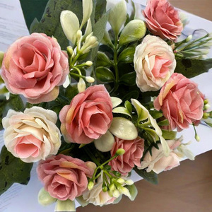 Bouquet de roses artificielles de style nordique pour la décoration de table de mariage à domicile BMG15 Fleur unique - Product Image 4