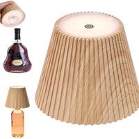 Lampe de table à intensité variable en forme de bouteille de vin, kit de montage bouchon de bouteille, rechargeable, imitation bois, veilleuse décorative pour restaurant et maison