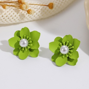 Boucles d'oreilles tendance coréenne Jingciren, style Mori exagéré, petites fleurs fraîches, pour femme, tendance rétro, pétales de fleurs. - Product Image 2