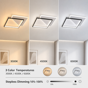 Modern Geometric Acrylic Led Surface Mount <b>Ceiling</b> <b>Light</b> <b>Remote</b> <b>Control</b> Dimmable Tri Color For Living Room Bedroom - Product Image 3