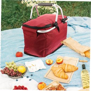 Borsa Termica Multifunzionale Oxford Grigia Ecologica Riutilizzabile 15L con Cestello per Picnic all'Aperto con Rivestimento in Alluminio Rinforzato - Product Image 4