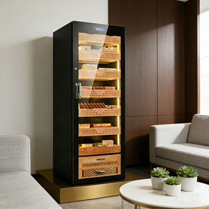 Electric Constant Temperature Humidity Cigar Humidor <b>Cabinet</b> Stainless Steel Inner <b>Wall</b> Cedar Wood Tray Household Use 198L - Product Image 6