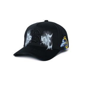Casquette de baseball de luxe personnalisée <span class=keywords><strong>FEAR</strong></span> NONE de haute qualité avec broderie 3D et strass noirs – Logo personnalisé - Product Image 4