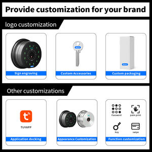 <span class=keywords><strong>Serrure</strong></span> Intelligente Personnalisable avec Logo, Verrou de Sécurité Américain Standard à Empreinte Digitale et Reconnaissance de Veine Palmique pour Appartement, Bureau et Projets de Sécurité - Product Image 3