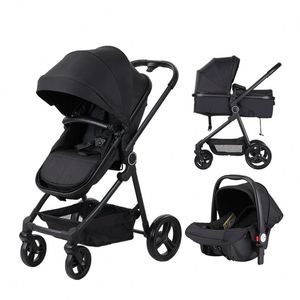 Poussette bébé pliable de luxe sur mesure en aluminium, légère, pour voyage en avion, 3 en 1 avec siège auto - Product Image 1