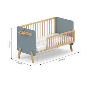 <span class=keywords><strong>Lit</strong></span> d'appoint pour bébé <span class=keywords><strong>avec</strong></span> plateau <span class=keywords><strong>de</strong></span> rangement, lits bébé modernes en bois pour tout-petits, hauteur réglable - Product Image 6