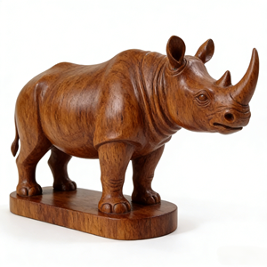 Venta al por Mayor de Tallados en Madera Africanos, Estatuas de Animales Talladas a Mano, León, Elefante, Artesanía Natural para Decoración del Hogar y Jardín - Product Image 1
