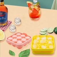 Moule à glaçons en silicone en forme de rose, réutilisable, 9 cavités, grille à glaçons, silicone de qualité alimentaire, bac à glaçons flexible