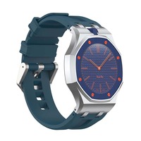 FORWELLENY 15720 Gelang Silikon Model Tali Jam Tangan dengan Pelindung Logam untuk Aksesoris Tali Jam Royal Pop