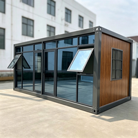SKYLINE Maison conteneur respirante de 20 pieds en kit, mur-rideau en verre moderne, préfabriquée, modulaire, à assemblage rapide, pour bureau