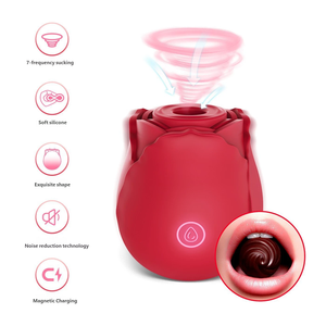 Vibratore a Forma di Rosa per Donna, Giocattolo Sessuale 100% Impermeabile in Silicone Ricaricabile, Stimolatore Clitorideo - Product Image 6