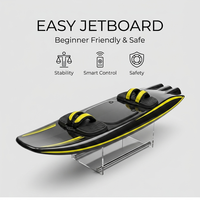 Planche à jet 110CC en gros, planche de surf aquatique, rayures jaunes, coque noire, 9,2 L, alimentation EFI, stable, pour débutant, contrôle intelligent