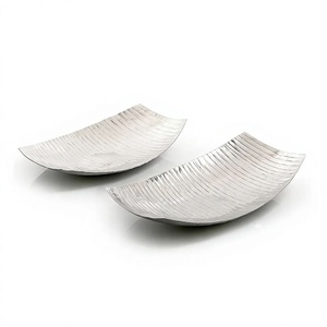 Ensemble De 2 Design Attrayant Bonbons Bol De Service En Aluminium De Couleur Argent Chocolat Bol De Service Pour La Meilleure Vente - Product Image 1
