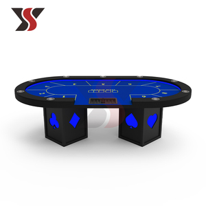 Mesa de Póker Texas Hold'em Profesional de Lujo Moderna para Casino, con Luz LED, Mantel Personalizable, Ecológica y Duradera - Product Image 4