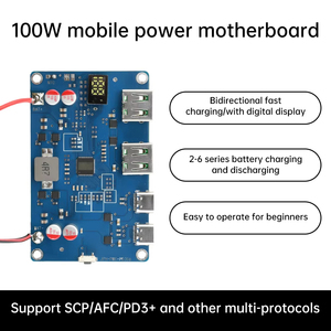 100W PD QC sạc kho báu hai chiều sạc nhanh mô-đun điện di động điều khiển nhiệt độ hiển thị điện - Product Image 2