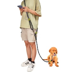 Multifunctional Reflective Nylon Crossbody <b>Dog</b> <b>Leash</b> Hands Free Running Pet Traction Belt nylon pet traction rope - Product Image 2