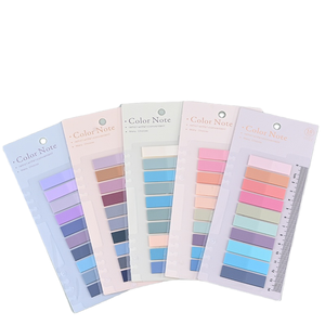 Drapeaux de page de notes autocollantes avec onglets d'index PET transparents Autocollant de bloc-notes en papier offset pour usage scolaire ou cadeau comprenant des règles - Product Image 4