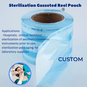 510K Sterilisatie Rol EO Stoomzakjes Gevouwen Tandheelkundige Sterilisatie Rolzakjes Gemaakt van Medisch Papier en PET/CPP Folie - Product Image 4
