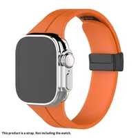 Bracelet en silicone respirant de luxe, taille 22 mm, compatible avec Apple Watch Ultra, iWatch 8, Apple S9/7/6/5/4, fermoir magnétique