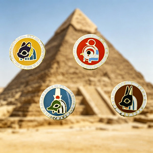 Épinglette personnalisée en émail souple avec cristal, pyramide égyptienne, souvenir, le Grand Sphinx, lion, badge personnalisé - Product Image 2