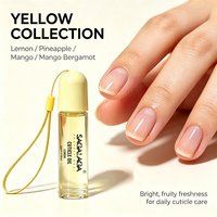 SAGALAGA 32 Huile à cuticules parfumée 10ML en roller avec porte-clés, marque privée, enrichie en Vitamine E, fortifiant pour la croissance des ongles