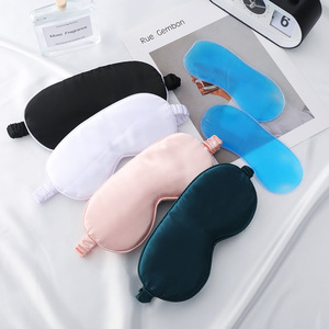 <span class=keywords><strong>Masque</strong></span> de sommeil en soie satinée <span class=keywords><strong>avec</strong></span> compresse froide/chaude personnalisée pour voyage, avion, hôtel, <span class=keywords><strong>avec</strong></span> poche à glace - Product Image 1