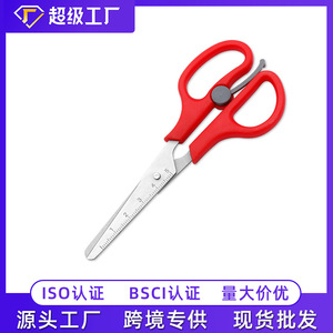 กรรไกรสปริงกึ่งอัตโนมัติ สแตนเลส 5.5 นิ้ว ใบมีดตรง สำหรับนักเรียน งานฝีมือ DIY ปลายมน ปลอดภัย - Product Image 5