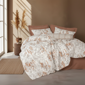Juego de Funda Nórdica Individual Modelo Cotton Box, Técnica de Tejido Laminado Canela, 4 Piezas, para Cama King, Queen, Twin, Hogar, Dormitorio, Boda, Hospital - Product Image 3