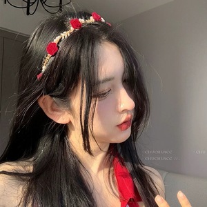 BEST SELLER -<strong>2025</strong> Valentine's Day French Headband Vintage Rose Flower Hairband for Women Hair Hoop <strong>Girls</strong> Hair Accessories 12.5cm