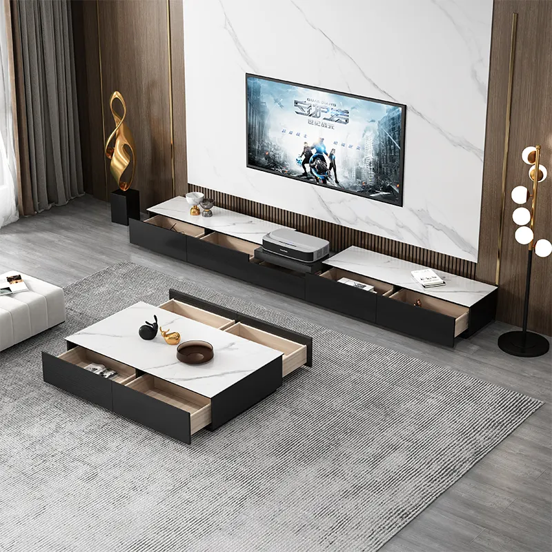 Mobile porta tv da terra moderno vetrina tv laser in legno e mobili tavolino per soggiorno