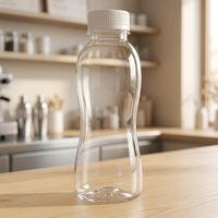 Bouteille en plastique transparente de 300 ml avec bouchon à vis pour boissons à emporter, jus, lait ou thé