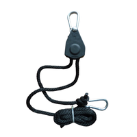 Système de poulie à cliquet robuste de 1/4 pouce, support de suspension réglable pour éclairage de culture avec mousquetons pour tente de culture