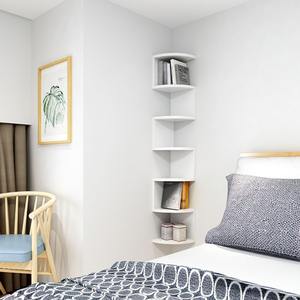 Étagère de rangement de cuisine d'angle Étagère d'angle en plastique avec support mural sans perforation <span class=keywords><strong>pour</strong></span> chambre à coucher et armoire murale triangulaire - Product Image 2