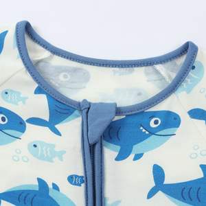 Pijamas de Bambú con Estampado Personalizado al por Mayor, Mameluco de Bebé con Cierre de Algodón Orgánico, Ropa de Bambú para Bebés - Product Image 3