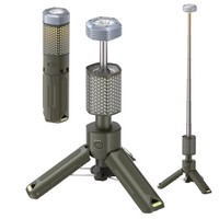 Lampe torche magnétique rechargeable USB professionnelle 2-en-1, lanterne LED télescopique pour la randonnée, le camping et les voyages en plein air