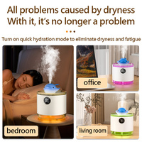 Humidificateur ultrasonique en plastique en forme de baleine avec affichage numérique, minuterie, veilleuse, rechargeable par USB, brume froide, pour hôtel et chambre à coucher