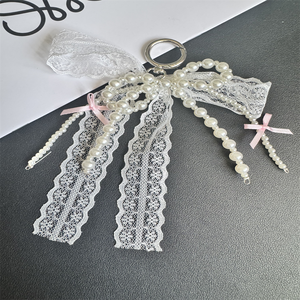 Hermoso llavero con cuentas de lazo, accesorio de correa para teléfono móvil para bolsos, estética mejorada para la comodidad de transporte del teléfono - Product Image 2