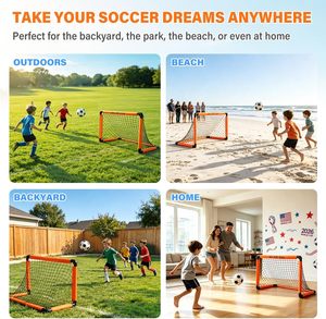 Portería de Fútbol Plegable de Alta Calidad <span class=keywords><strong>para</strong></span> Niños, Uso Interior y Exterior, Entrenamiento Deportivo Familiar, Marco de ABS de 90*60*60cm, <span class=keywords><strong>Mini</strong></span> Portería Portátil <span class=keywords><strong>para</strong></span> Mayor Durabilidad - Product Image 4