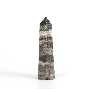 थोक थोक मिश्रित प्राकृतिक टंबड पत्थर उत्कीर्ण रेने क्रिस्टल की छड़ी
