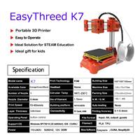 Imprimante 3D électrique miniature STEELTREKS, portable, légère (17 kg), niveau d'entrée de gamme, pour l'impression de jouets, projets de bricolage, alimentation 12V 24W