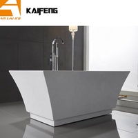 Baignoire autoportante en acrylique blanc CUPC KF-716KC, baignoire autoportante sans joint intérieur, blanc brillant, installation facile