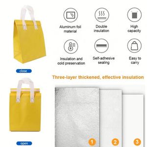 Wholesale Food <b>Lunch</b> Delivery Bag Large Non-woven Thermal Bag Food Delivery Insulated Cooler Bag With Logo - Product Image 5